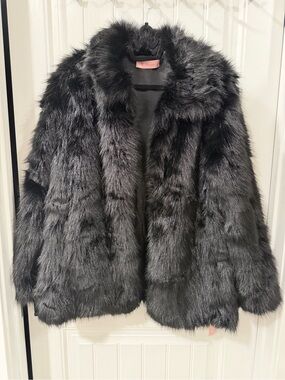Faux Fur Coat - L